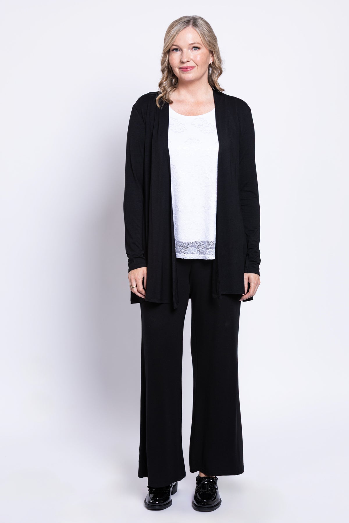 Ellen Tank, White, Bamboo Lace