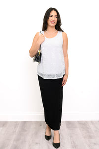 Débardeur Ellen, Blanc, Dentelle Bambou