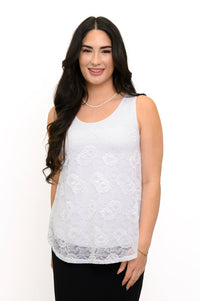Débardeur Ellen, Blanc, Dentelle Bambou