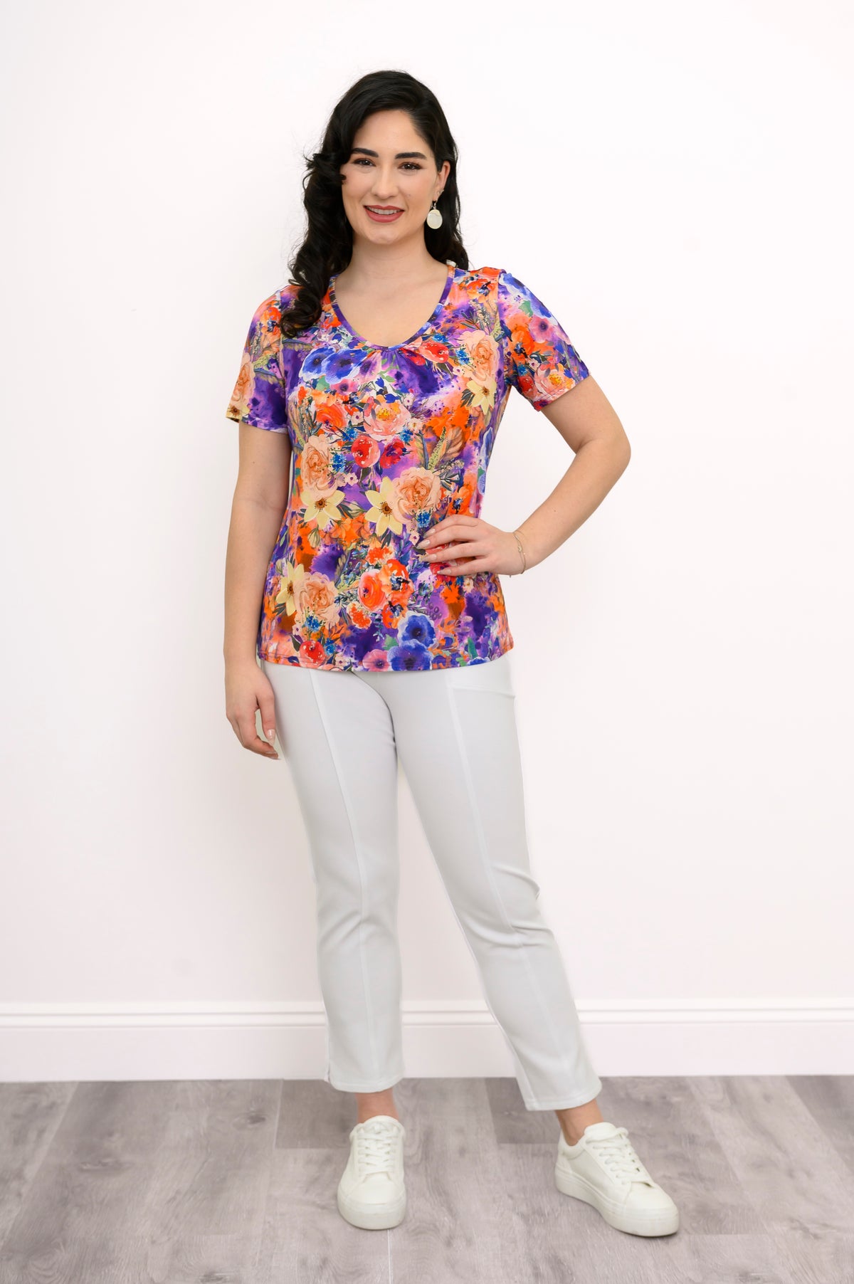 Emery Top, Violet Fiesta, Bamboo