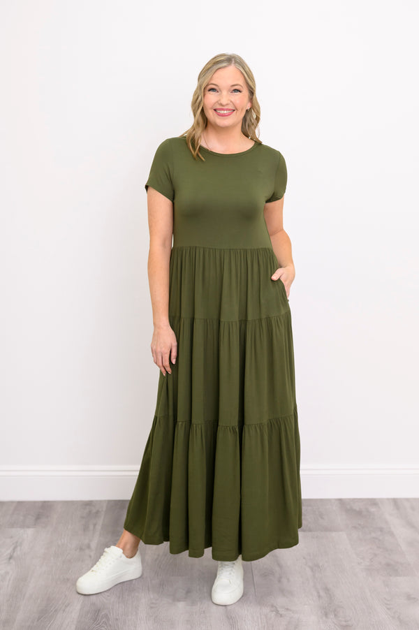 Erin Dress, Khaki, Linen Bamboo
