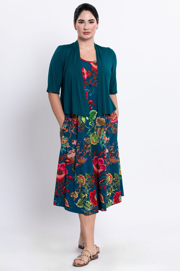 Evangelina Dress, Teal Fantasy, Bamboo
