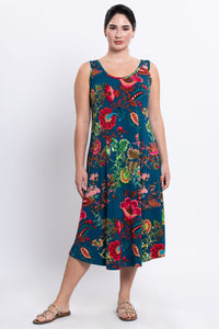 Evangelina Dress, Teal Fantasy, Bamboo