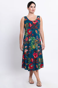 Evangelina Dress, Teal Fantasy, Bamboo