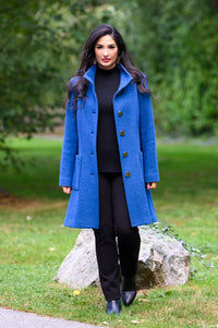 Faye Coat, Smoky Blue, Wool Viscose