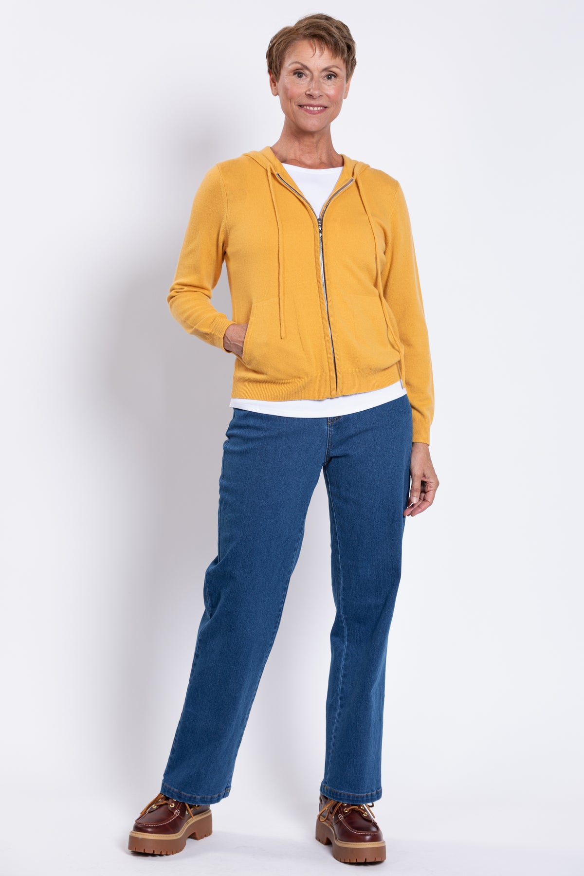 Finlay Sweater, Mustard, Wool Cashmere