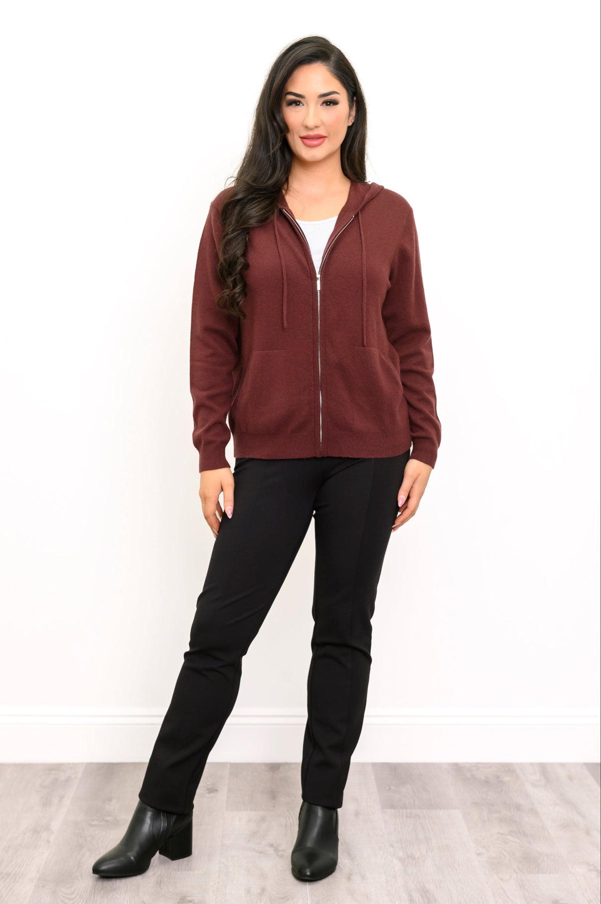 Finlay Sweater, Burgundy, Wool Cashmere