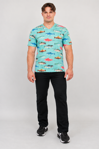Adam Short Sleeve Shirt, Salmon, Bamboo
