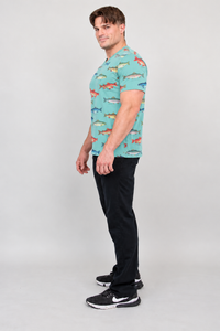 Adam Short Sleeve Shirt, Salmon, Bamboo