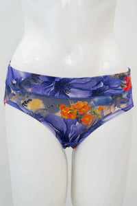 Front view of floral bamboo hipster underwear on mannequin