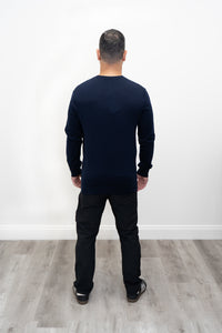 Fraser Sweater, Navy, Merino Wool