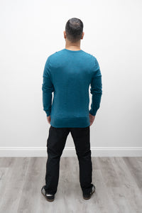 Pull Fraser, sarcelle, 100 % laine mérinos