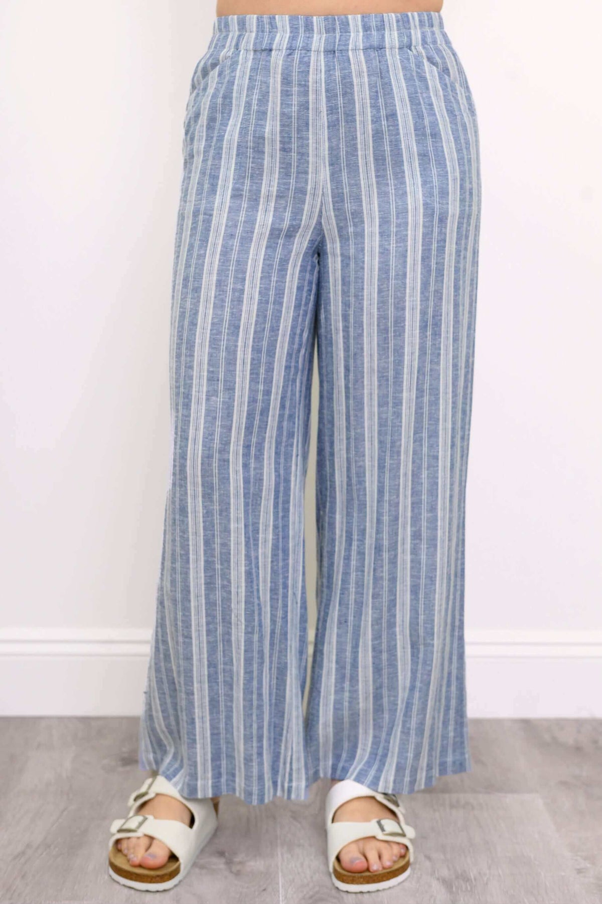 Parker Pant, Denim Stripe, Linen Viscose