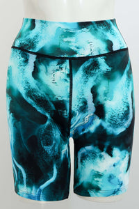 Front view of Hallie Bamboo Shorts in Ocean Tide print on mannequin