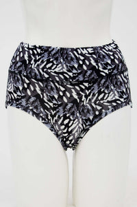 Front view of La Gaunche bamboo brief with black and white abstract pattern