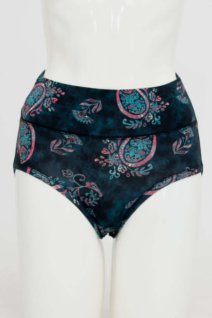 Front view of La Gaunche bamboo brief with paisley pattern