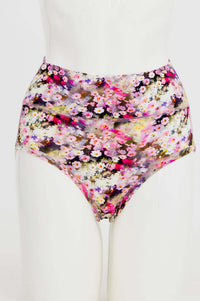 Front view of La Gaunche high-waisted floral bamboo brief on mannequin