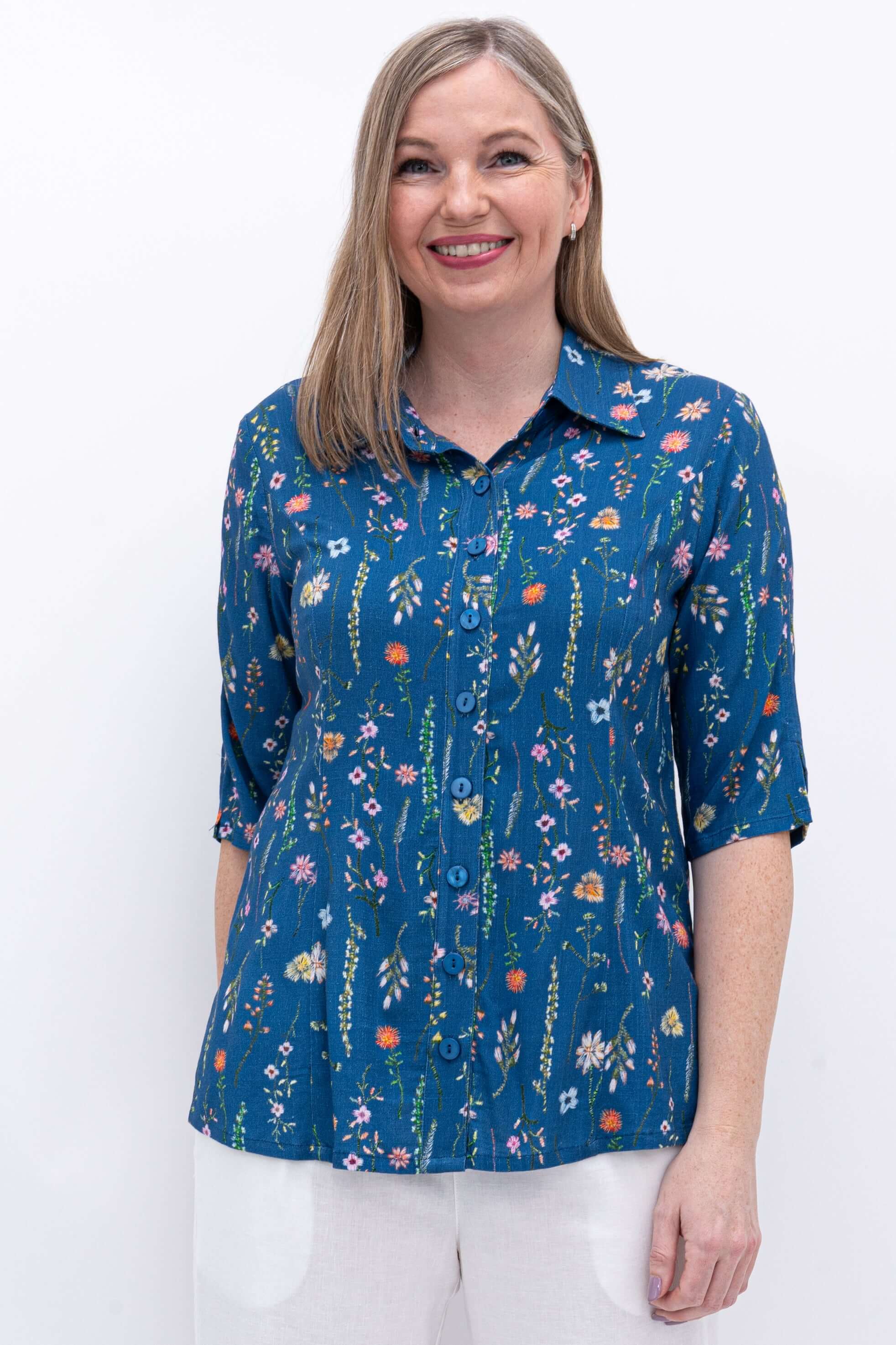 Lorine Blouse, Meadow, Linen Bamboo - Final Sale – LTD CAD Retail