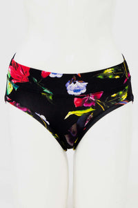 Front view of floral print hipster underwear on mannequin