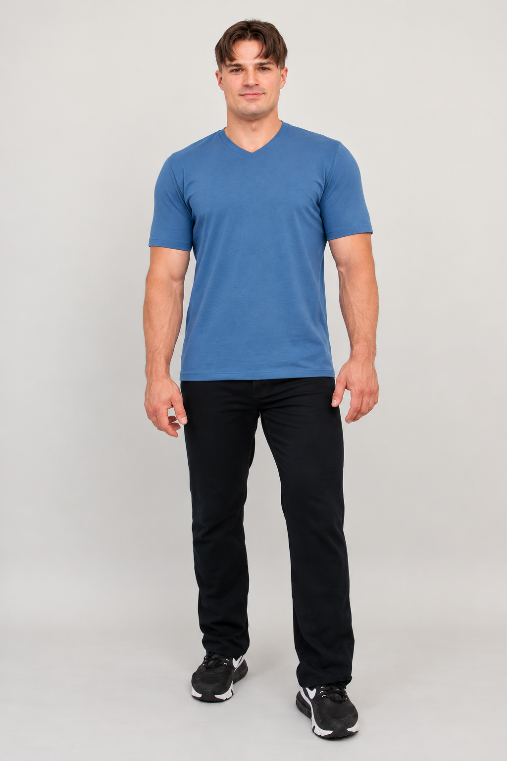 Adam Short Sleeve Shirt, Classic Blue, Bamboo