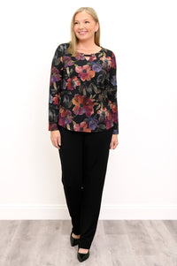 Gemi Long Sleeve Top, Pink Petals, Bamboo