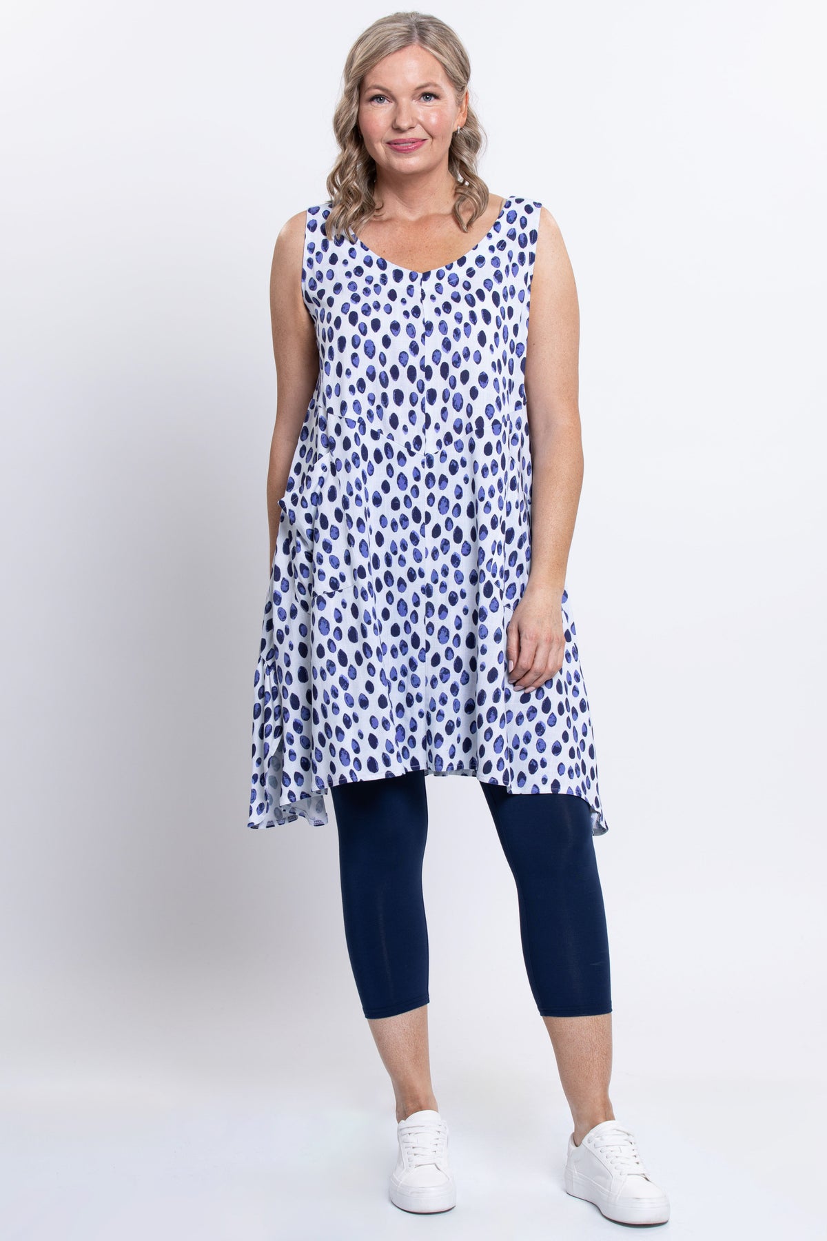 Gia Dress, Indigo Rain, Linen Bamboo