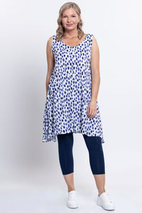 Gia Dress, Indigo Rain, Linen Bamboo