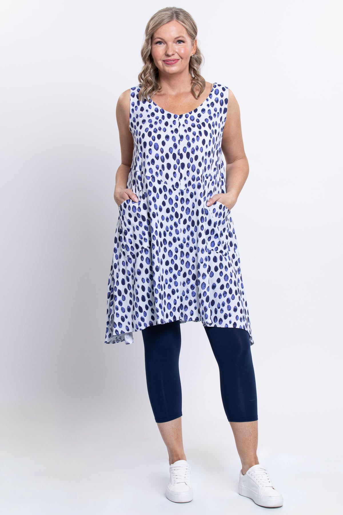 Gia Dress, Indigo Rain, Linen Bamboo