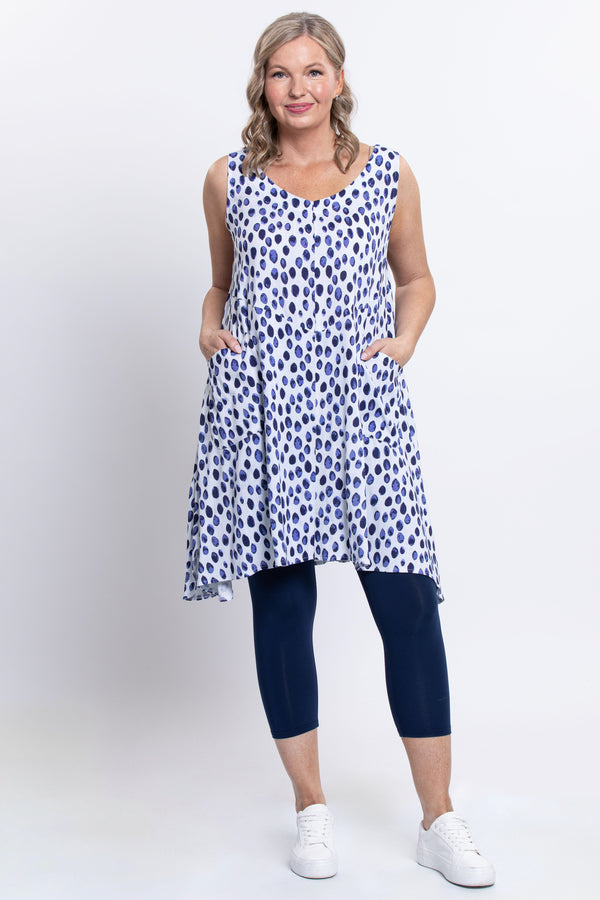 Gia Dress, Indigo Rain, Linen Bamboo