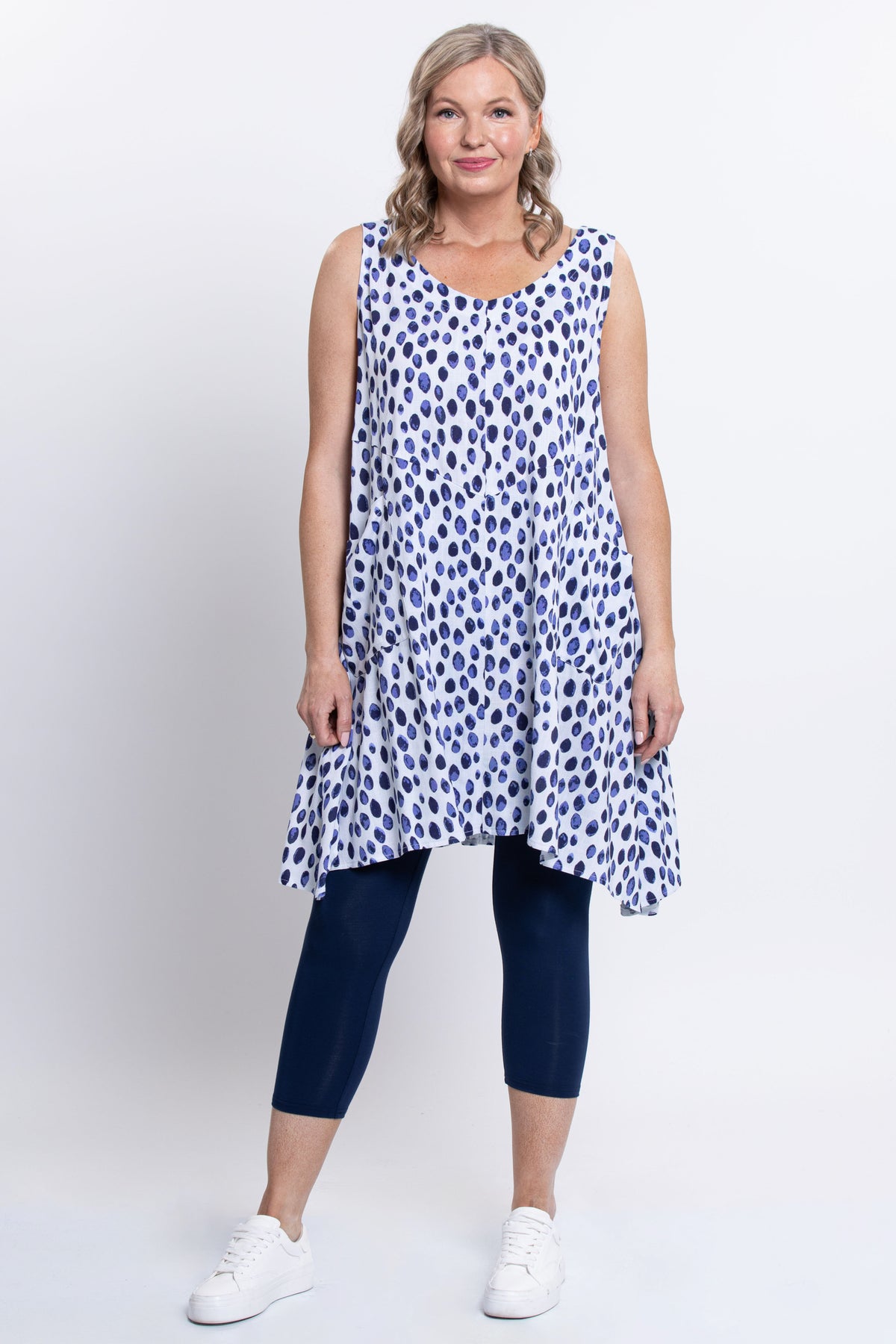 Gia Dress, Indigo Rain, Linen Bamboo