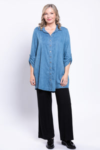 Gill Blouse, Lightweight Tencel Denim
