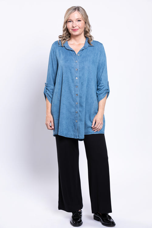 Gill Blouse, Lightweight Tencel Denim