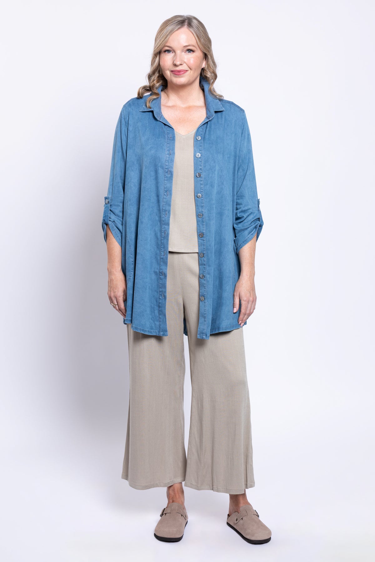 Gill Blouse, Lightweight Tencel Denim