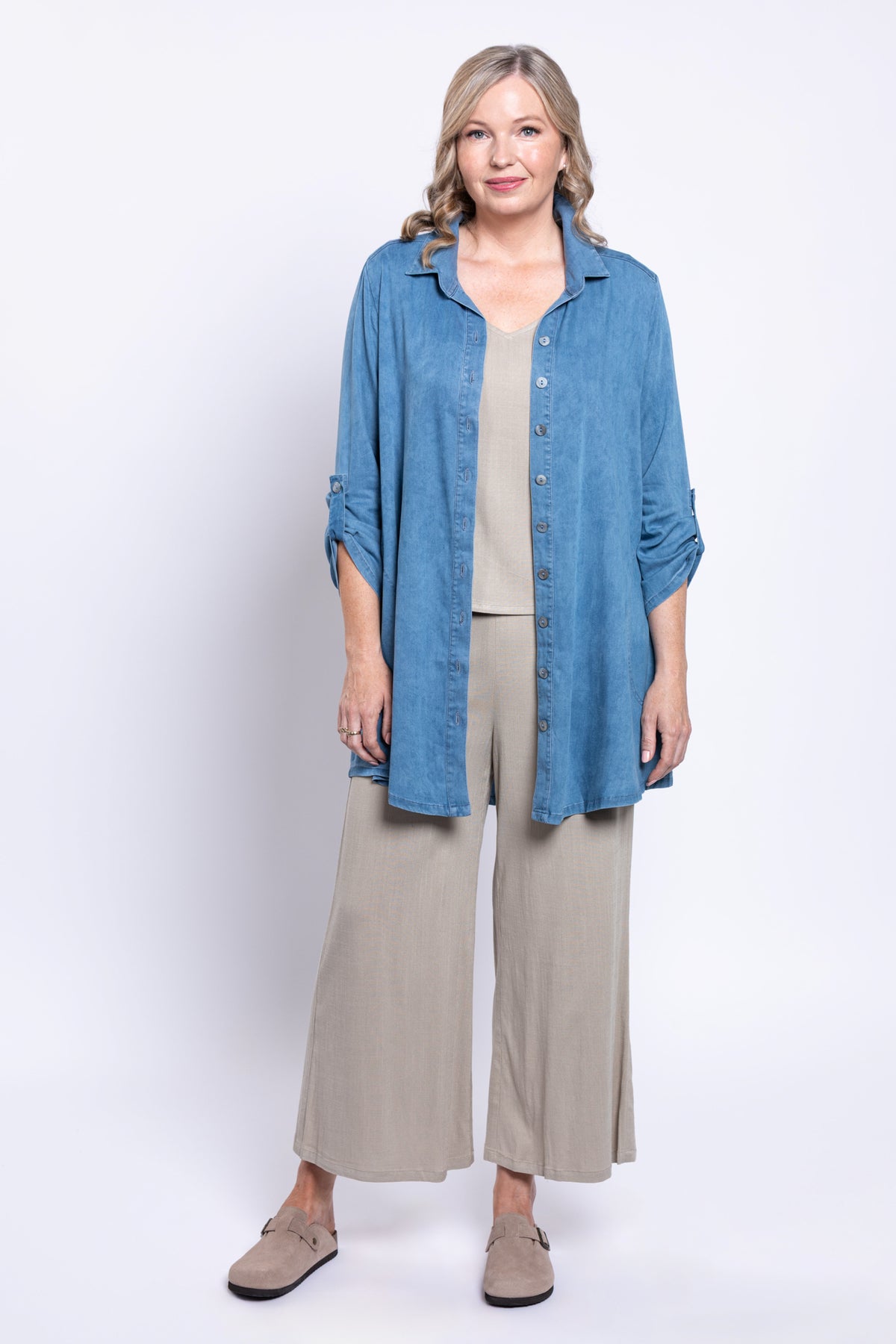 Gill Blouse, Lightweight Tencel Denim