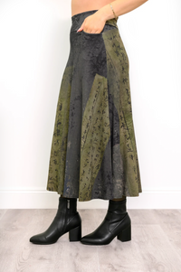 Jupe Gillian, kaki rustique, bambou