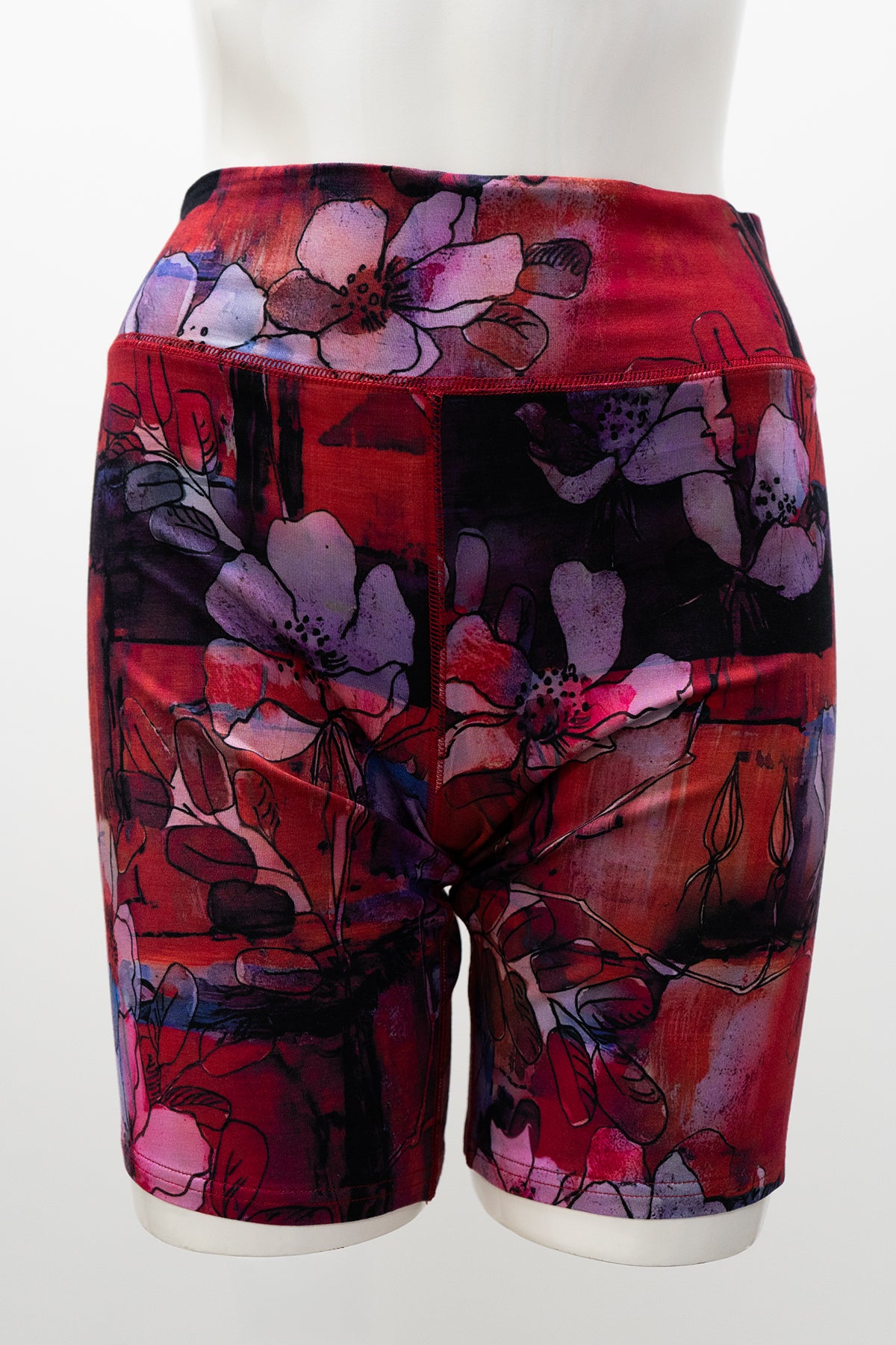 Shorts Hallie, Pensées rouges à lèvres, Bambou