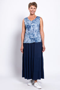 Hannah Tank, Indigo Escape, Linen Bamboo
