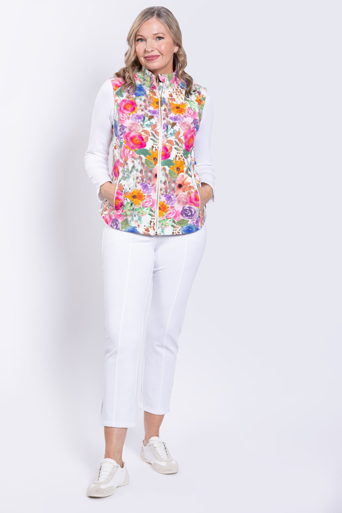 Hartford Vest, Pink Bouquet, Cotton