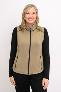 Hartford Vest, Yarn Dye Khaki, Bamboo Fleece