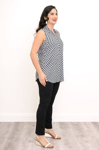 Hula Tank, BW Gingham, Linen Bamboo