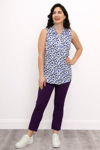 Hula Tank, Indigo Rain, Linen Bamboo