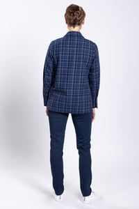 Iris Jacket, Indigo Plaid, Cotton