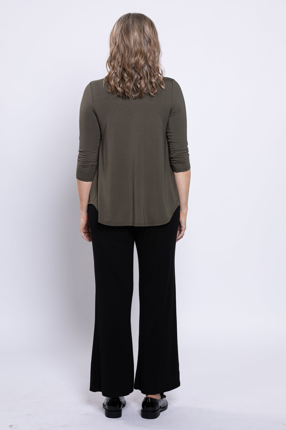 Jackie 3/4 Top, Khaki, Bamboo