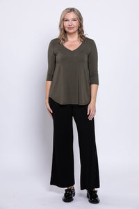 Jackie 3/4 Top, Khaki, Bamboo
