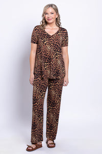 Dream Pant, Chocolate Leopard, Bamboo