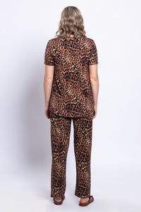 Jackie S/S Top, Chocolate Leopard, Bamboo