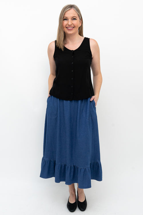 Janet Skirt, Lightweight Tencel Denim