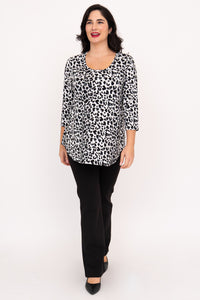 Jazz 3/4 Top, BW Leopard, Bamboo