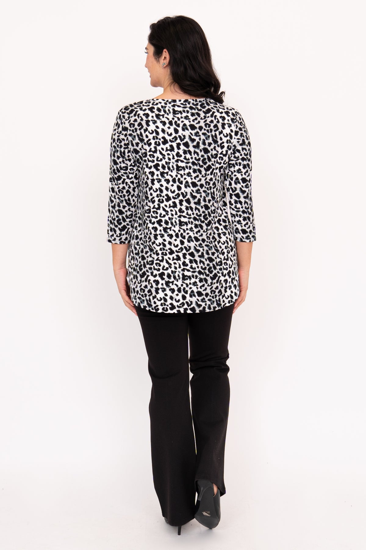 Jazz 3/4 Top, BW Leopard, Bamboo