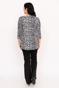 Jazz 3/4 Top, BW Leopard, Bamboo